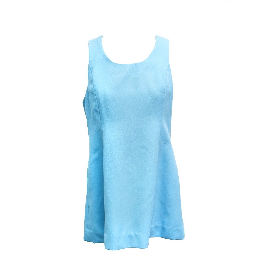 Vintage 60s Mod Baby Blue Mini Dress – Fully Lined, Back Zip